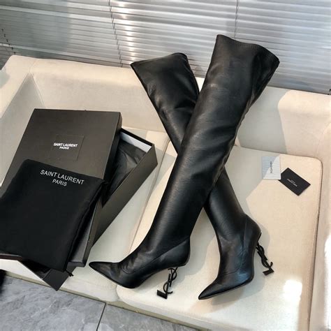 ysl boots platform|YSL thigh high boots.